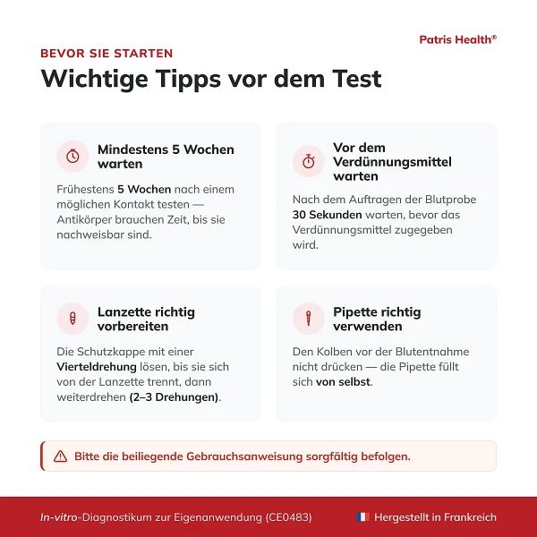 Patris Health Syphilis-Selbsttest – wichtige Hinweise vor dem Test