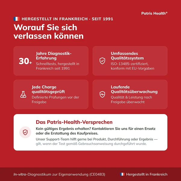 Patris Health Syphilis-Selbsttest – Qualität und Herstellung in Frankreich