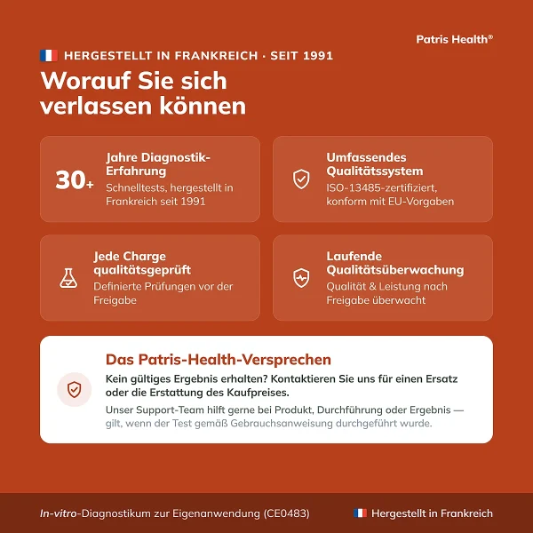 Patris Health PSA-Selbsttest – Qualität und Herstellung in Frankreich