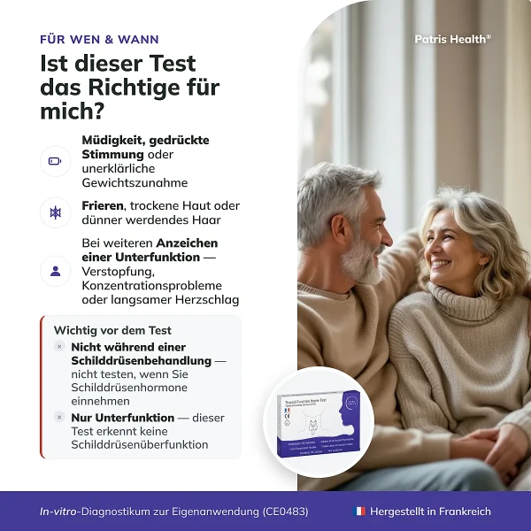 Patris Health Schilddrüsen-TSH-Selbsttest – für wen der Test geeignet ist