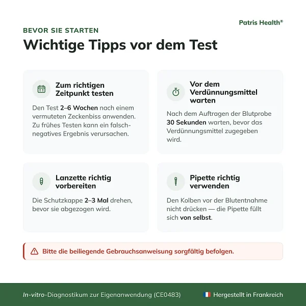 Wichtige Tipps zur richtigen Anwendung des Borreliose-Selbsttests